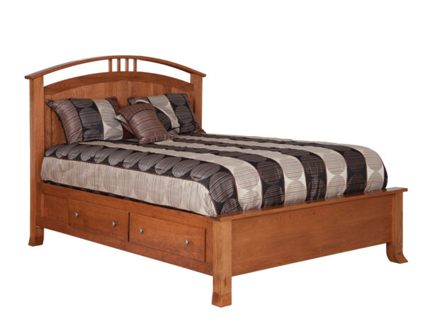Crescent Panel Bed with Drawer Unit