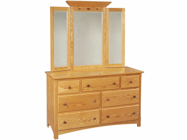 Century Mission Dresser With Tri-View Mirror