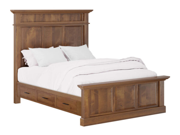 Cades Cove Panel Bed With Drawer Units Raised 6"