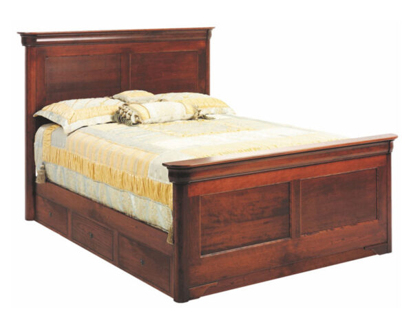 Louis Phillipe Panel Bed With Drawer Units