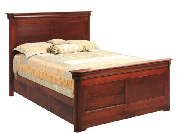 Louis Phillipe Panel Bed With Drawer Units Raised 2"