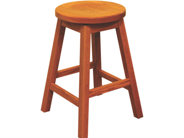 24" Mission Bar Stool With Round Swivel Seat