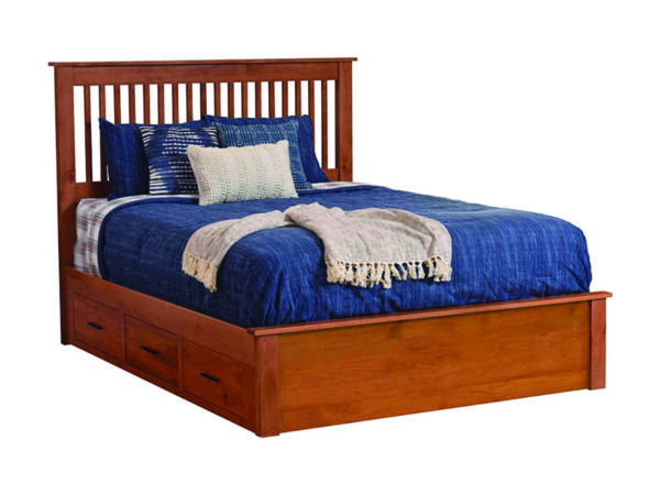 Williamsport Slat Bed With Drawer Units to the Floor