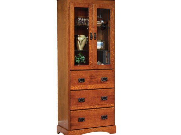 Old English Mission 30" Bookcase - With Drawers