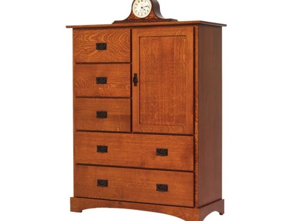 Old English Mission Chest of Drawers With Door