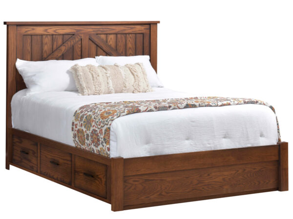 Mountain Lodge Panel Bed With Drawer Units Raised 2"