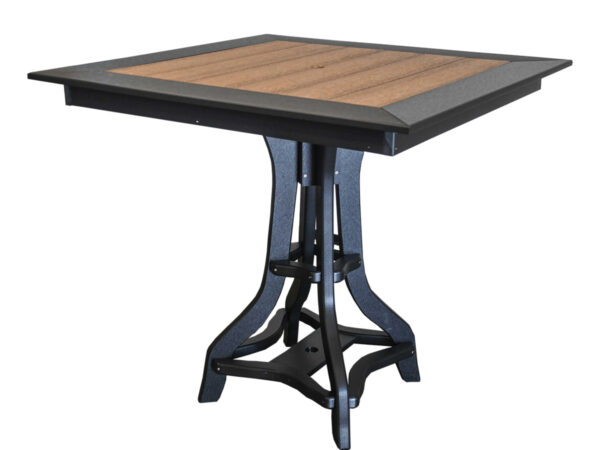 44" Square Pub Table With Border - Curved Leg