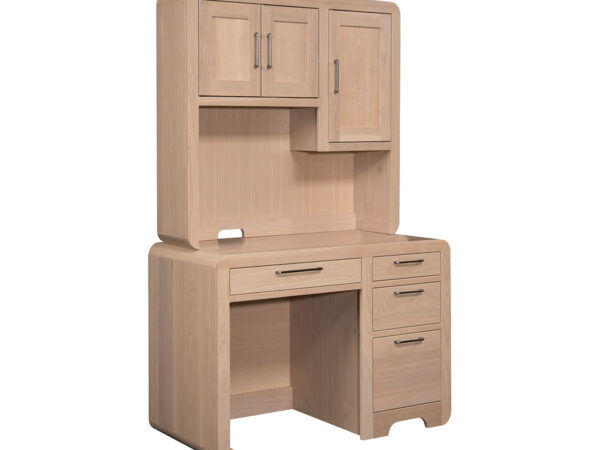 Europa Single Pedestal Desk With Hutch