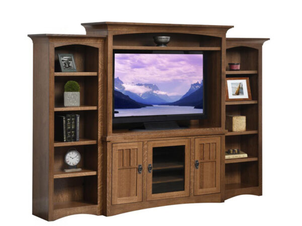 Liberty Mission Entertainment Center With Open Bookcases