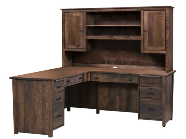 Woodland Shaker L-Desk With Hutch