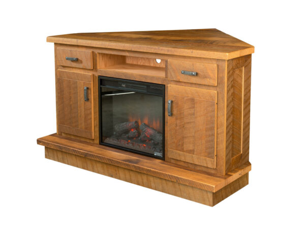 Corner Media Center with Fireplace Insert