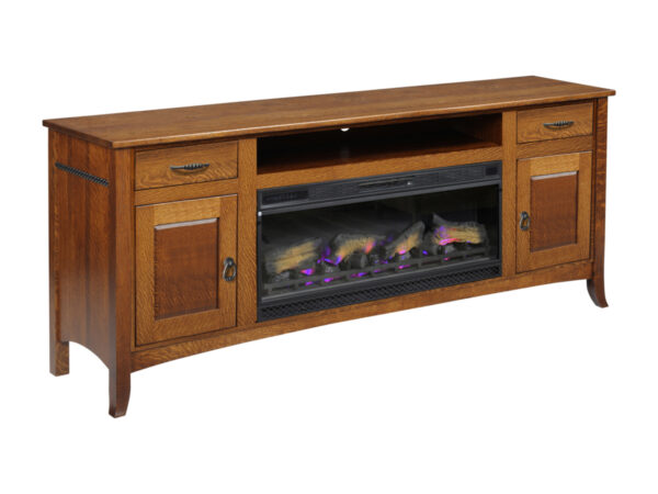 Cranberry Fire Box TV Stand - 80"