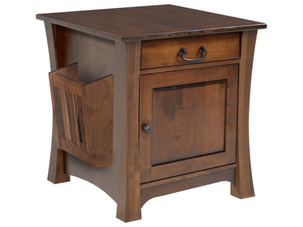 Woodbury Enclosed End Table with Magazine Rack