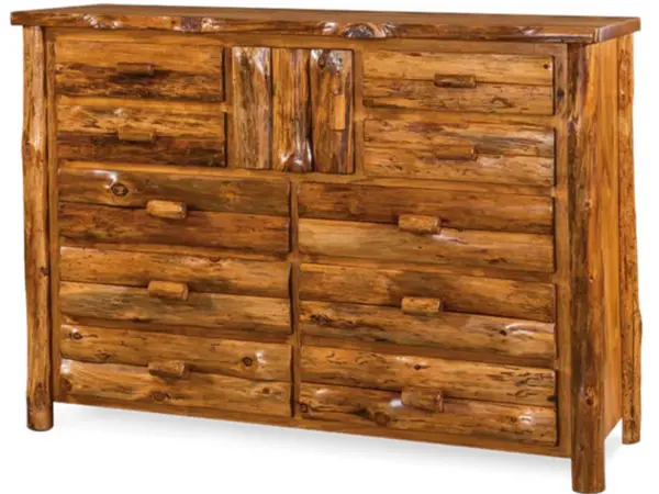 10 Drawer 1 Door Dresser - Rustic Pine