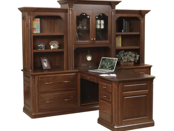 Lexington Partner Desk and 3 Piece Hutch