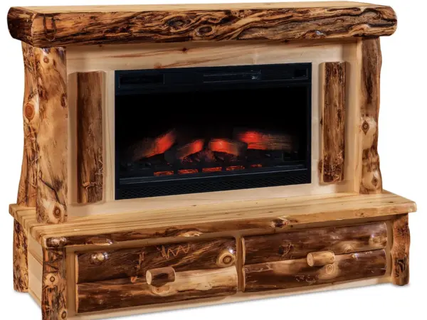 Fireplace with Mantle & Drawers