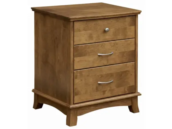 Crescent Three Drawer Nightstand
