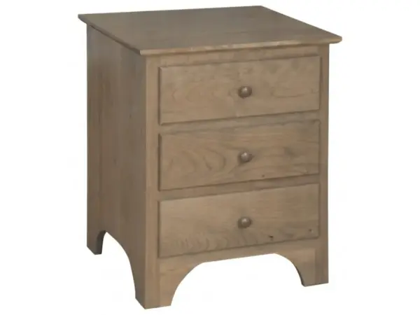 Shaker Three Drawer Nightstand