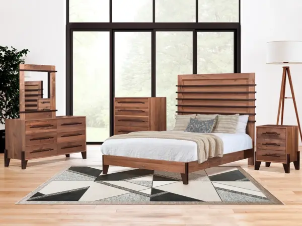 Glasgow Rustic Walnut Bedroom Collection