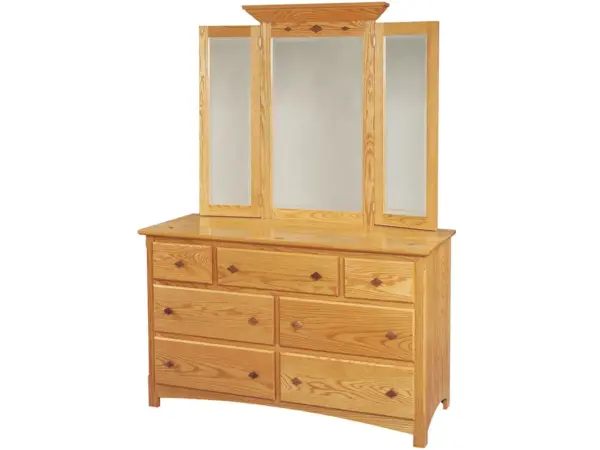 Century Mission Dresser With Tri-View Mirror