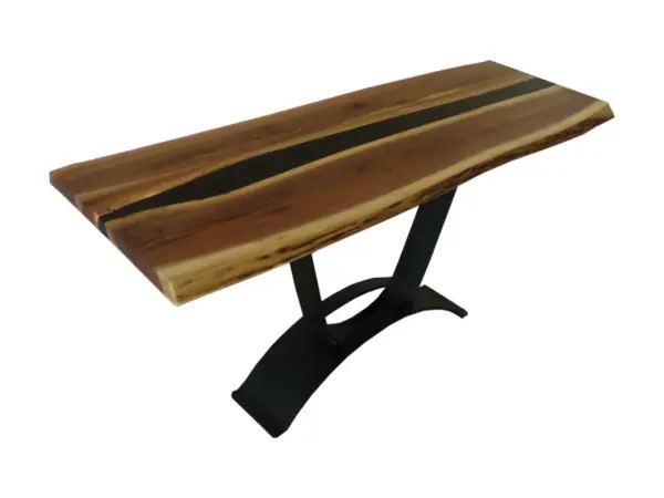 Walnut Sofa Table - Flint Stone Base