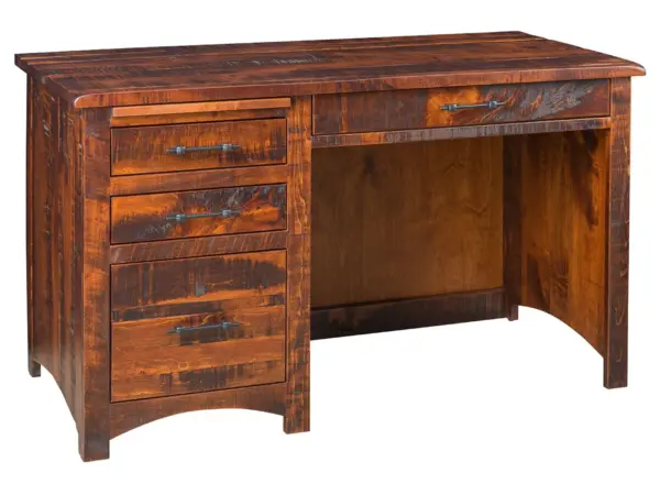 Barn Floor Single Pedestal Desk